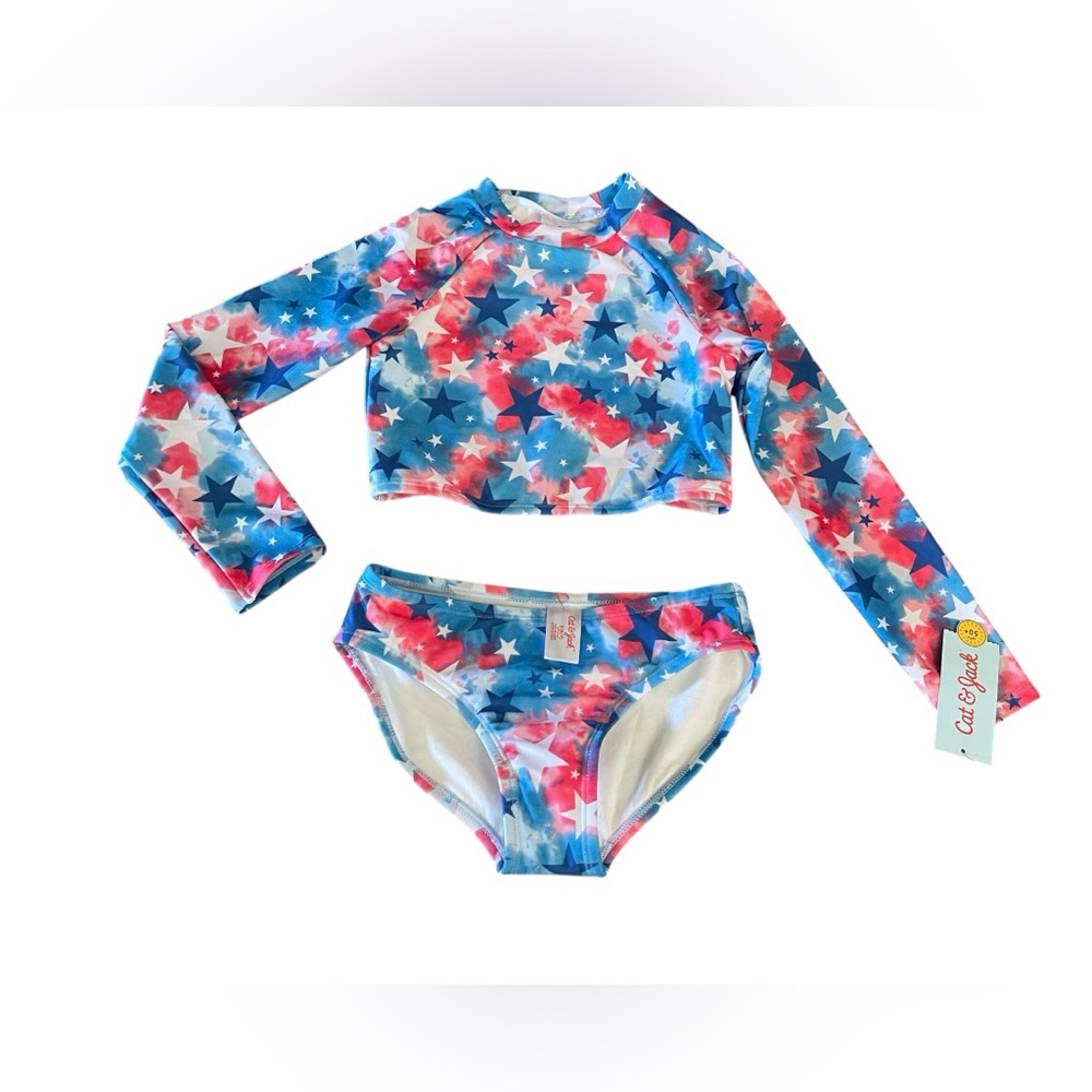 Cat & Jack Kids Girl’s Summer 2-pieces Swim Set Size S6/7 NWT